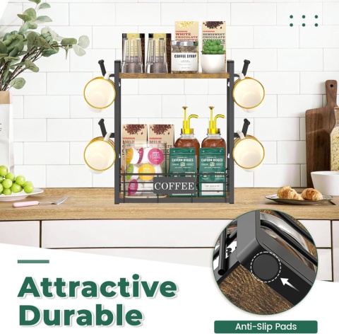2-poziomowy organizer do kuchni, półka na blat wielofunkcyjny stojak