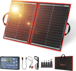 DOKIO 110W 18V przenośny składany panel słoneczny + kontroler solarny