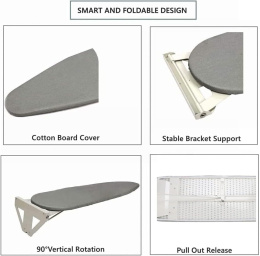 Deska do prasowania, montaż ścienny, składana, 107 cm żelazna