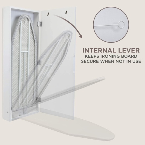 Deska do prasowania, montaż ścienny, składana, 107 cm żelazna