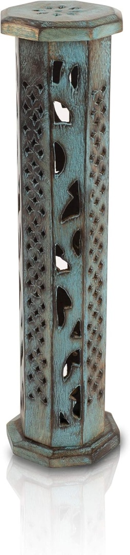 Drewniany uchwyt na kadzidełka i palnik stożkowy Ręcznie rzeźbiony