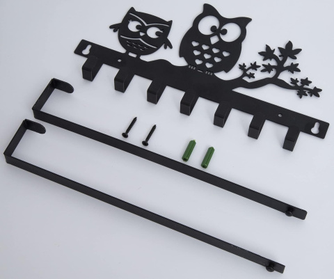 FairyCity wieszak na drzwi ze stali nierdzewnej (31x34,5 cm) czarny