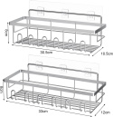 Uniyumy Półka prysznicowa bez wiercenia 2 sztuki ze stali nierdzewnej