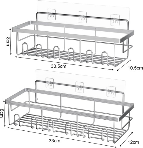 Uniyumy Półka prysznicowa bez wiercenia 2 sztuki ze stali nierdzewnej