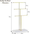 JAZUIHA Stojak na biżuterię, w kształcie litery T, 3-stopniowy 44 cm,