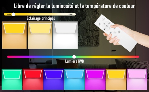MLOQI RGB LED lampa sufitowa 36 W IP44 wodoodporna, 2700K-6500K