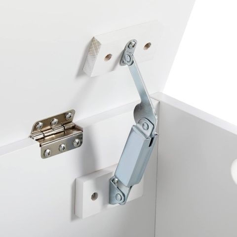 Mondeer Ławka do przechowywania z pokrywką, biała, 72 x 36 x 48 cm