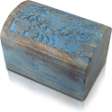 Ręcznie robione dekoracyjne drewniane pudełko skrzynia 22 x 15 cm