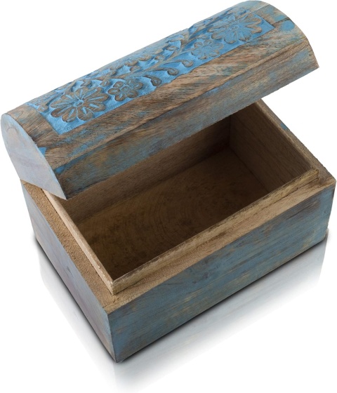 Ręcznie robione dekoracyjne drewniane pudełko skrzynia 22 x 15 cm