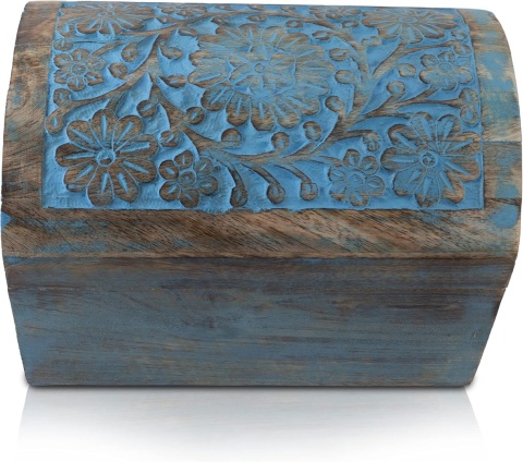 Ręcznie robione dekoracyjne drewniane pudełko skrzynia 22 x 15 cm