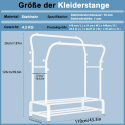 SMILOVII Wieszak na ubrania, wielofunkcyjny, wolnostojący, podwójny