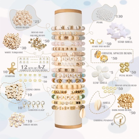 Zestaw do robienia bizuterii Lynnmos z 8000 sztukami koralików