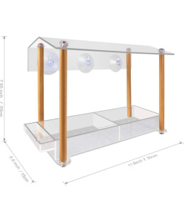 Domek dla ptaków na okno z przyssawką i tacą na nasiona, duży karmnik