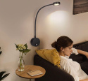 ERWEY Lampka LED Kinkiet z przyciskiem dotykowym, regulowane światło, 360° elastyczna , z portem ładowania USB, czarna