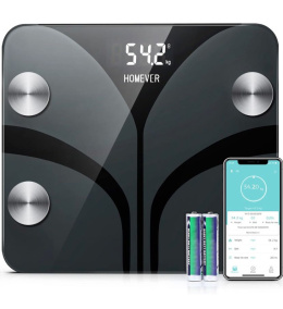 Homever cyfrowa waga łazienkowa z monitorem składu ciała, waga tłuszczowa z aplikacją fitness, BMI