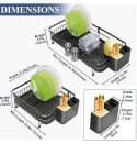 Ociekacz do naczyń, rozszerzalny (32,5 cm - 54,6 cm) stojak do suszenia naczyń czarny