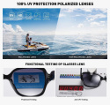 Okulary przeciwsłoneczne Damskie polaryzacyjne UV 4000 Duże kwadratowe Metalowa dekoracja
