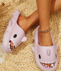 Shark slippers kapcie klapki laczki , rozowe 38/39 EU miękkie i wygodne, unisex , na lato, antypoślizgowe klapki