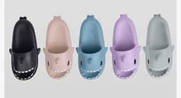 Shark slippers kapcie klapki laczki , szare 40/41 EU miękkie i wygodne, unisex , na lato, antypoślizgowe klapki