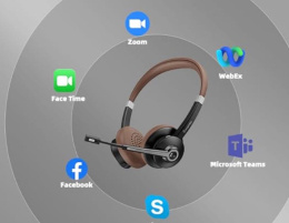 Słuchawky Bluetooth z podwójnym mikrofonem z redukcją szumów, profesjonalny zestaw słuchawkowy