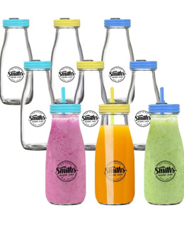 Smiths Mason Jars Szklana butelka 9 szt pokrywki i słomki wielokrotnego użytku dla dzieci
