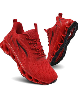TIAMOU buty do biegania Walking Athletic tenisowe antypoślizgowe lekkie, oddychające buty, czerwone , 42 EU
