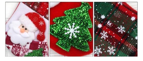 Zestaw 3 świątecznych skarpet dekoracyjnych