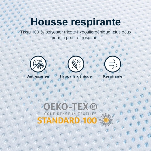 BedStory Materac wierzchni 140x190 pamięc kształtu 7cm hipoalergiczny