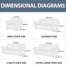 Granbest Elastyczny pokrowiec na sofę, wodoodporny, wariant 4-osobowy,