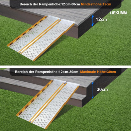 LIEKUMM Rampa dla wózków inwalidzkich 121 x 73 cm, składana, do 300 kg
