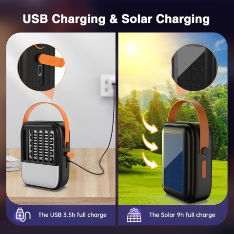 Lampa przeciw komarom, 2 w 1 Solarne zasilanie, lub USB 1200mAh Lampa przeciw komarom, 2 w 1 Solarne zasilanie, lub USB 1200mAh