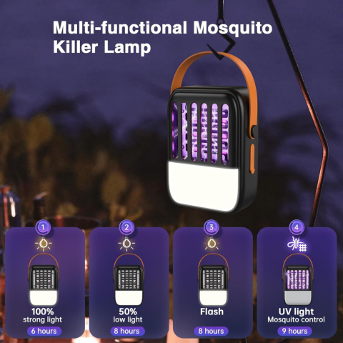Lampa przeciw komarom, 2 w 1 Solarne zasilanie, lub USB 1200mAh Lampa przeciw komarom, 2 w 1 Solarne zasilanie, lub USB 1200mAh