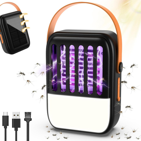 Lampa przeciw komarom, 2 w 1 Solarne zasilanie, lub USB 1200mAh Lampa przeciw komarom, 2 w 1 Solarne zasilanie, lub USB 1200mAh