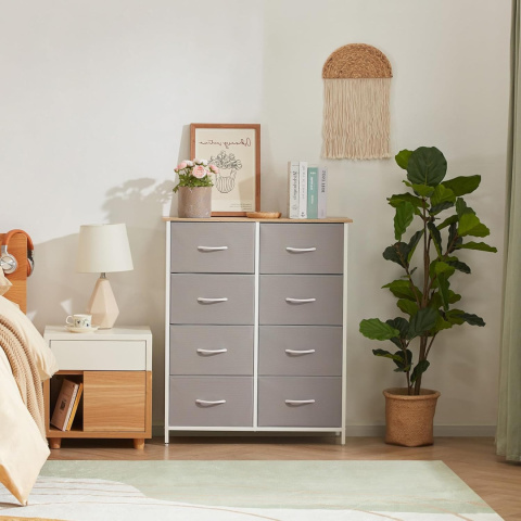 Lifewit Komoda Z Szufladami Drewniany Blat, stalowa rama