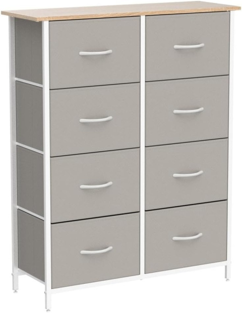 Lifewit Komoda Z Szufladami Drewniany Blat, stalowa rama