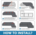 Lydevo Uniwersalny pokrowiec na sofę 1-osobowa 90-140cm naroznik