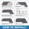 Lydevo Uniwersalny pokrowiec na sofę 3-osobowa: 195-230 cm naroznik