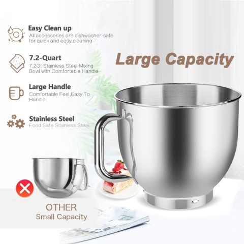 Robot kuchenny CHeflee 1800W elektryczny mikser 7,2L + akcesoria