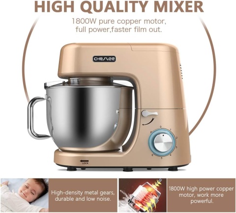 Robot kuchenny CHeflee 1800W elektryczny mikser 7,2L + akcesoria
