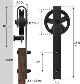 WINSOON 305 cm prowadnica do podwójnych drzwi przesuwnych, metal