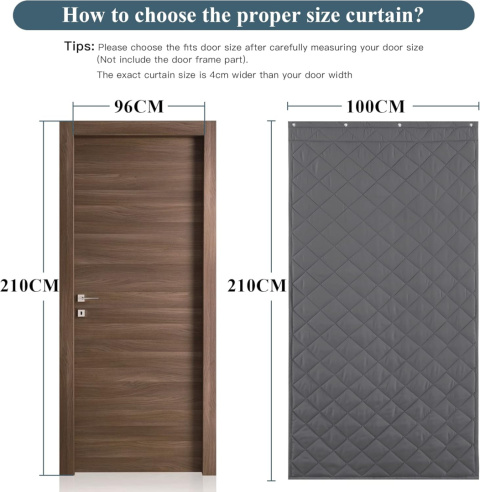 Zasłona na drzwi, ochrona przed zimnem, magnetyczna 100 x 210 cm