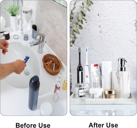 2 sztuki tacy łazienkowej, wzór marmuru, biżuteria, taca dekoracyjna