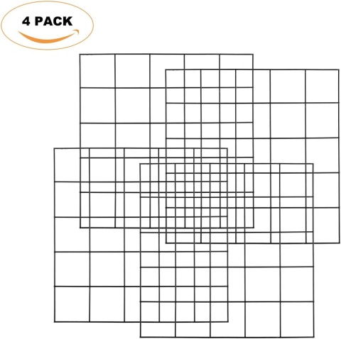 4-częściowy panel z siatki metalowej, dekoracja z 30 klipsami