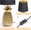 Aigostar lampka nocna, stołowa, ceramiczna lampa ananas, E14 36 cm