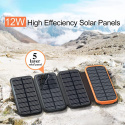 CONXWAN ładowarka solarna 26800 mAh, powerbank z 4 składanymi panelami