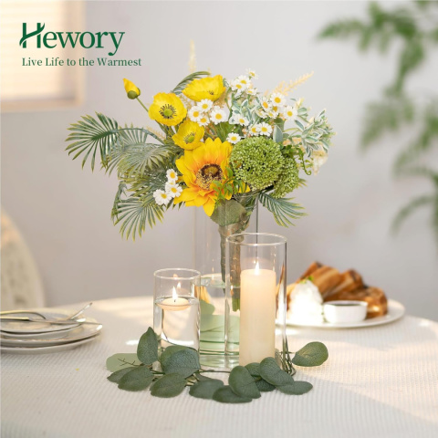 Hewory Szklany wazon zestaw 6 sztuk z paskami eukaliptusowymi