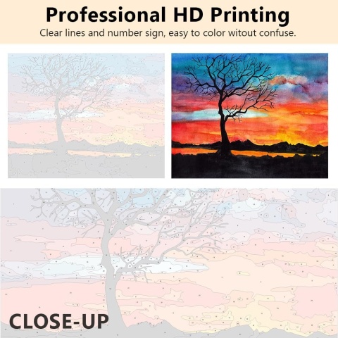 Malowanie po numerach akrylowe Kompletny Zestaw z farbami 50x40 cm