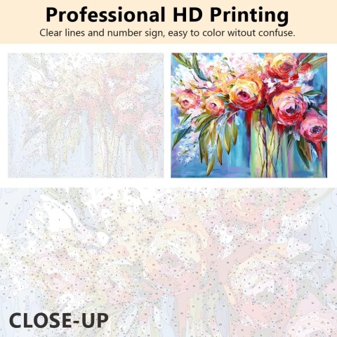 Malowanie po numerach akrylowe Kompletny Zestaw z farbami 50x40 cm