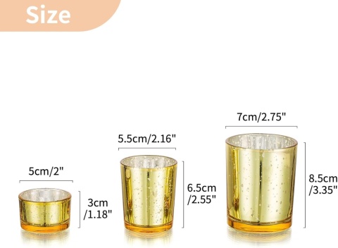 Nupti Votive Tealight Świecznik Złoty 12 sztuk,