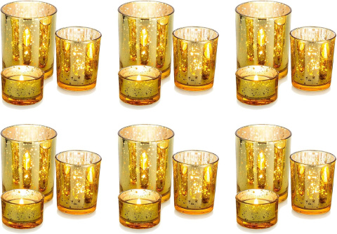 Nupti Votive Tealight Świecznik Złoty 12 sztuk,